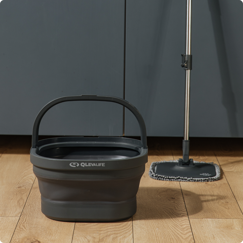 Швабра с отжимом и складным ведром